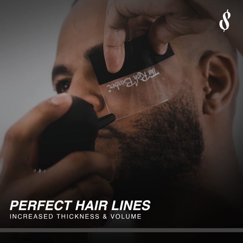 The Rich Barber N'Hance Pro Barber Kit II - 4-in-1 Hair & Beard Styling Set with Keratin-Infused Hair Building Fibers, Style Hold Spray, Applicator Pump, Application Card - Hairline & Edge Enhancer - Image 2